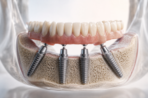 All-on-4 implant sistemi ile eksik diş tedavisi ve sabit diş uygulaması